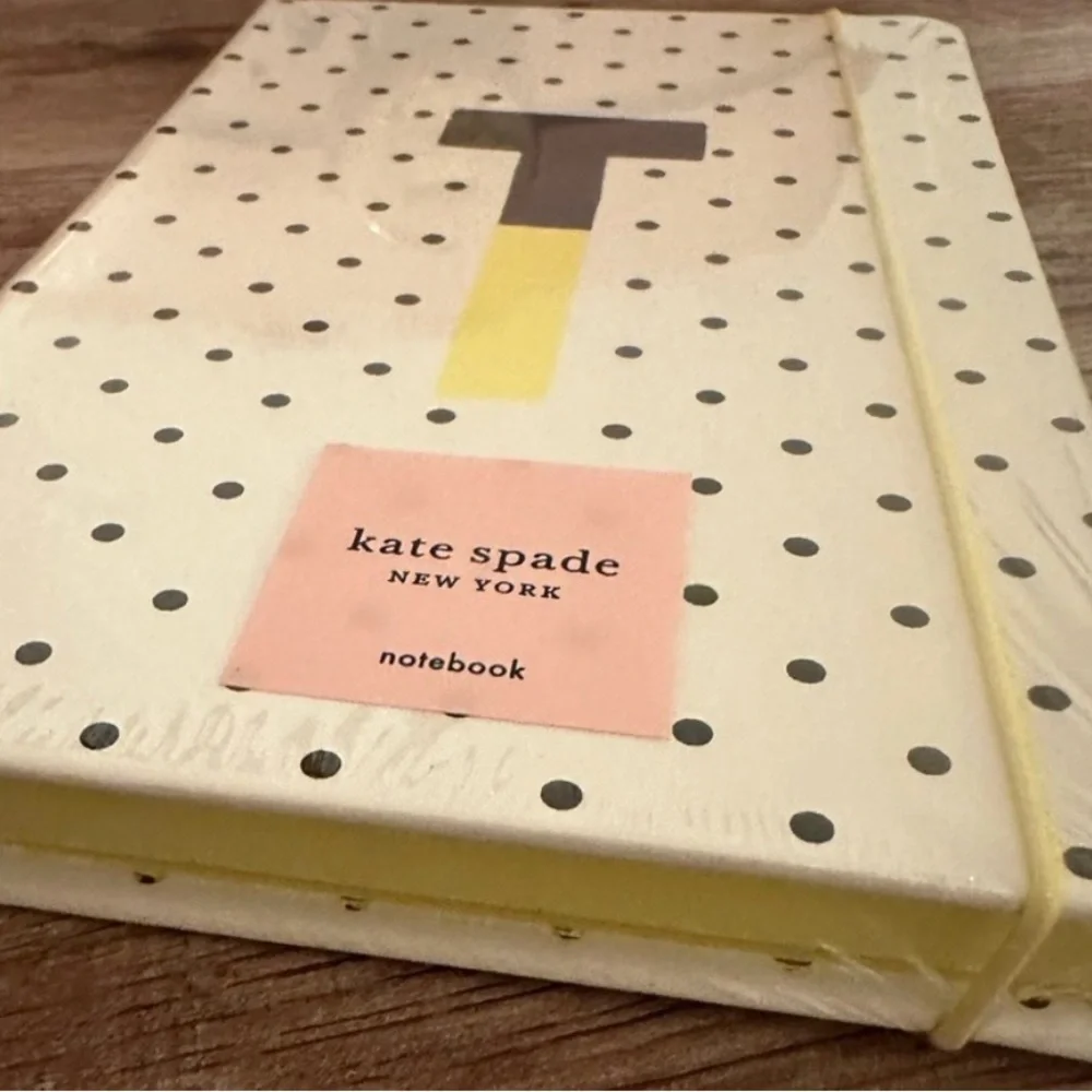 Kate Spade Take Note Large Leatherette Initial “T (Yellow)” Notebook